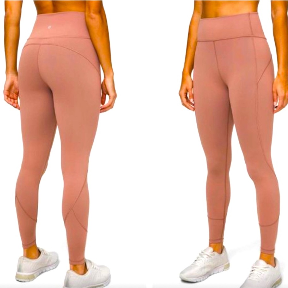 LULULEMON In Movement Tight 25" *Everlux Spanish Oak Pink Cream